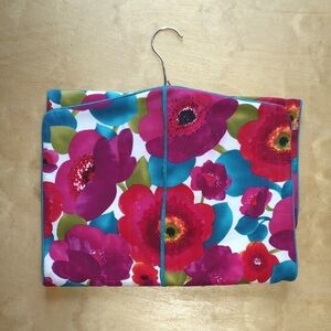 Bright Floral Hanging Organizer - Teal Trim